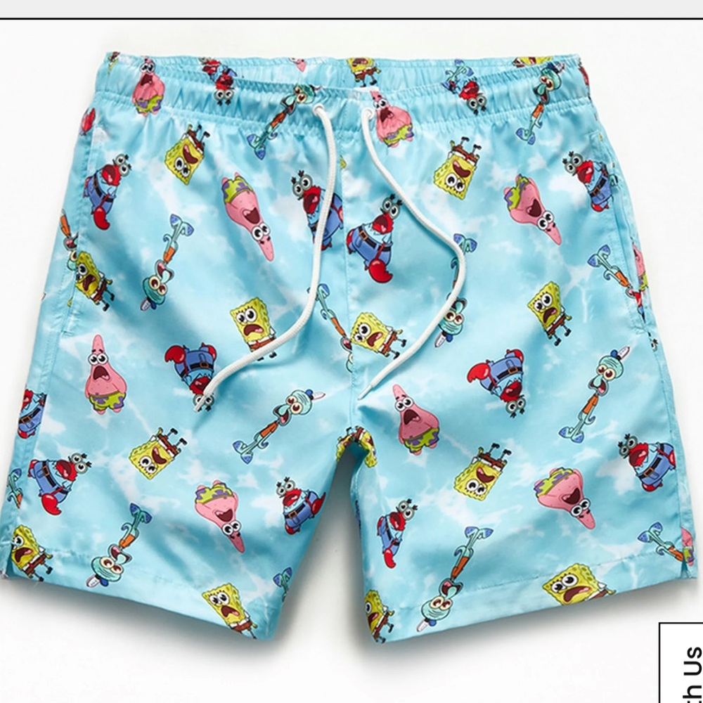 PACSUN SpongeBob Squarepants 17” Swim Trunks